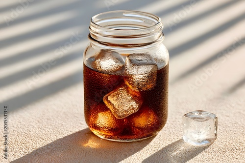 Refreshing Iced Cola in a Mason Jar