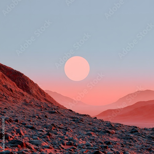 Surreal Alien Landscape at Sunset