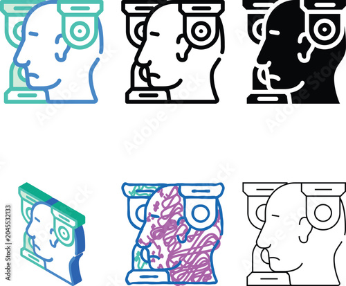Bilde på lerret persecution mania problem color icon vector