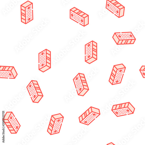 Cuadro en lienzo brick for building house vector seamless pattern brick for building house sign i