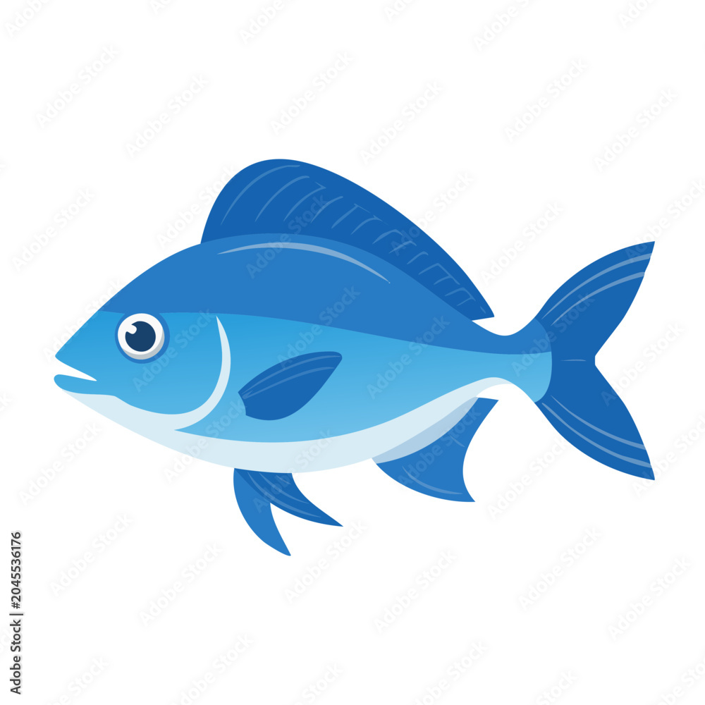 Fototapeta premium Blue Fish Illustration