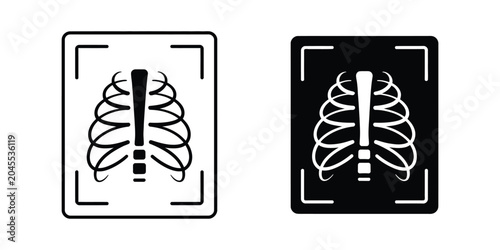 Bild auf Leinwand X ray icon web black vector design medical imaging symbol illustration