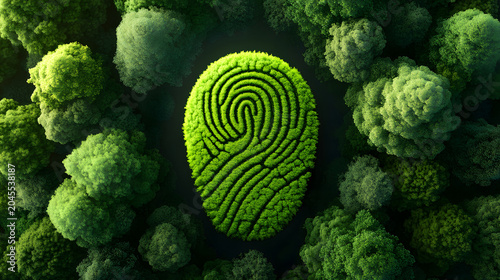 Fingerprint forest tree aerial green nature foliage canopy pattern maze