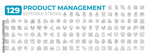 Foto Product management line icons big set