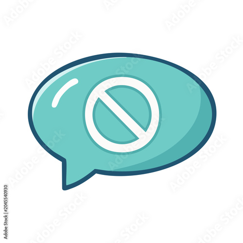 Speech bubble with prohibition sign icon