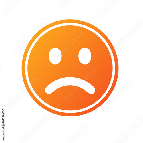 Sad face icon with orange gradient