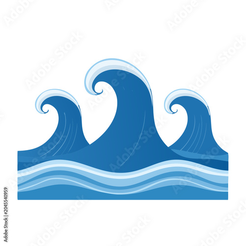 Stylized ocean waves illustration