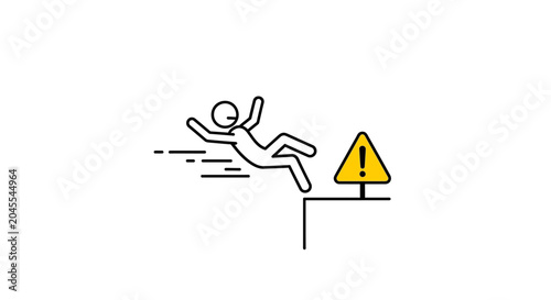 Canvas Print Person Falling Off Cliff Edge.