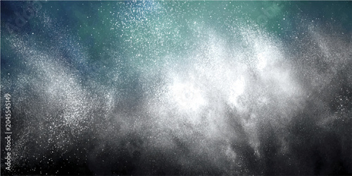 Fotografie Abstract smoky cloudburst with turquoise and dark blue gradient texture