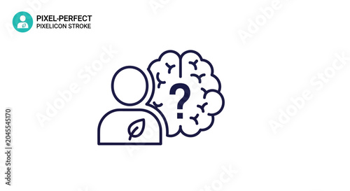 Tableau sur toile Person with Question Mark Brain.