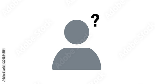 Quadro su tela Person with Question Mark.