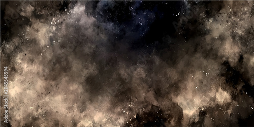 Fotografija Cosmic nebula with swirling dust and gas in deep space with distant stars and celestial bodies, abstract background
