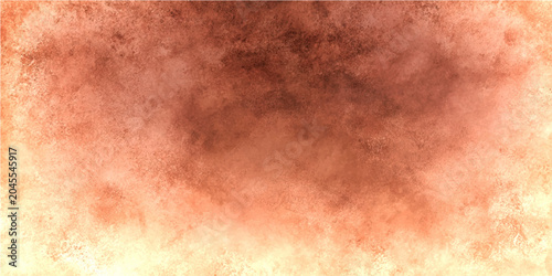 Canvastavla Brown and orange watercolor texture with abstract brush stroke and grungy effect on paper surface