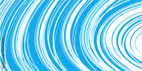 Fotografía Concentric curved lines pattern cyan and white color scheme