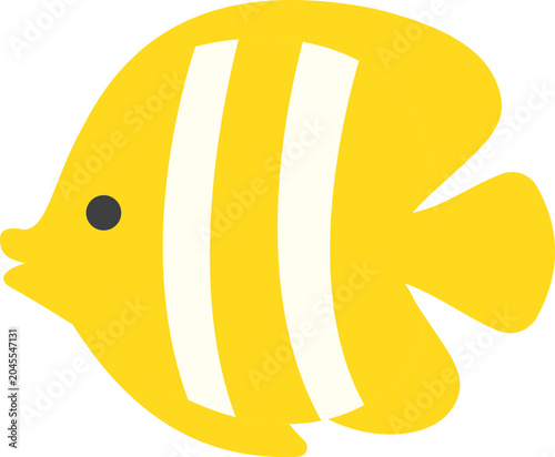 Tableau sur toile Cute Tropical Fish Illustration for Underwater Ocean Scene