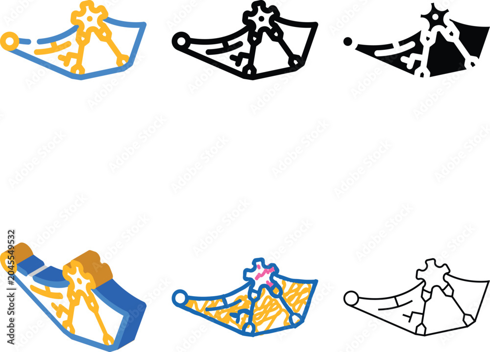 Naklejka premium wing with gear color icon vector. wing mix with gear sign. isolated symbol illustration