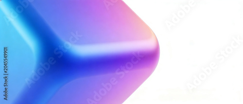 Abstract corner shape featuring blue purple and pink gradient with luminous glow