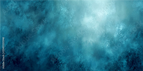 Fényképezés Ethereal underwater abstract, a luminous light pierces deep, turbulent cerulean abyss, evoking mystery and tranquility