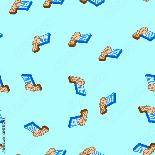 Fotografi photojournalist news media isometric seamless pattern
