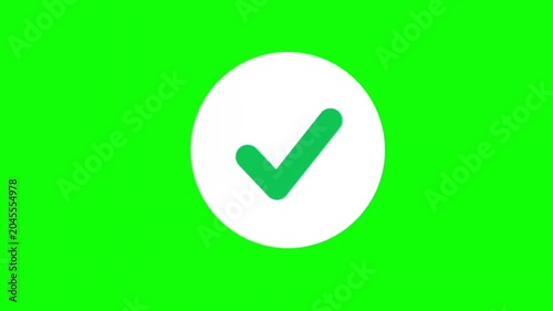 Big Green Check Mark Animation on Green Screen Background – HD Success Tick Mark Motion Graphics Loop for Video Editing, Approval, Confirmation & UI Design Overlay
