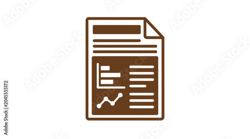 Fotografía Business Report Icon: Data Analysis, Chart, Graph, Document, Statistics