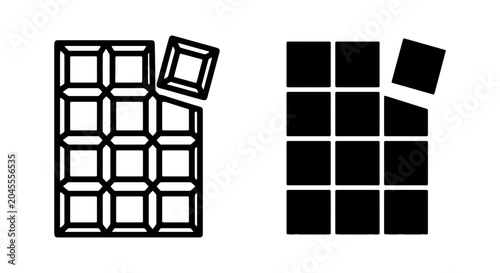 Chocolate Bar Icons, Sweet Treat Vector Graphics, Delicious Food Symbols