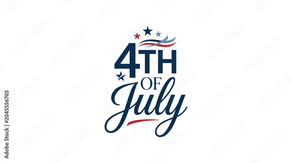 Obraz premium 4th of July script with flag elements