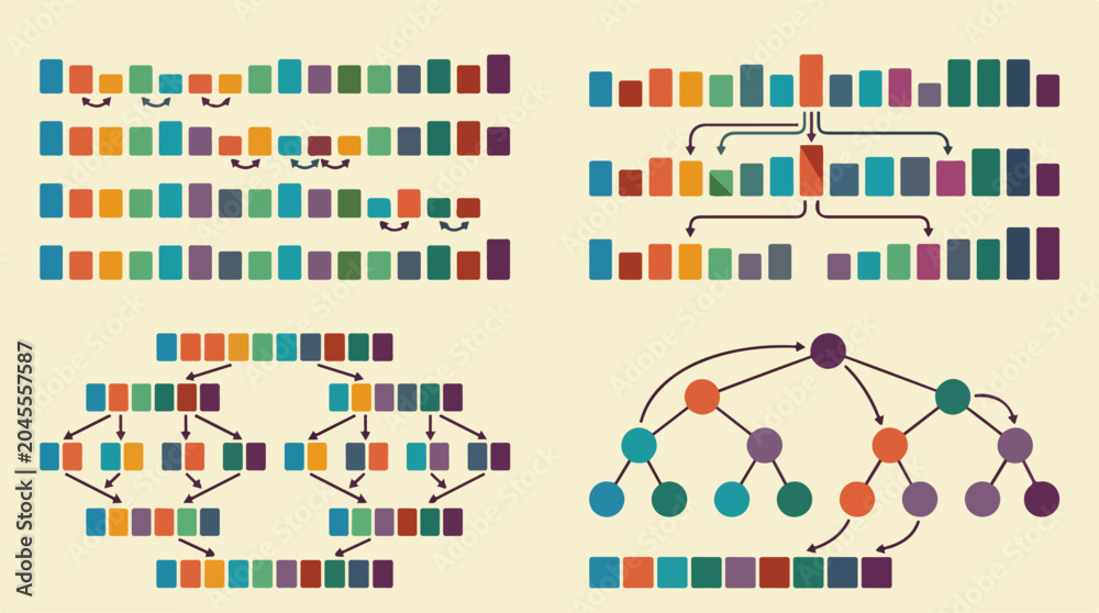 Fototapeta premium Colorful Flowchart Network Diagram.