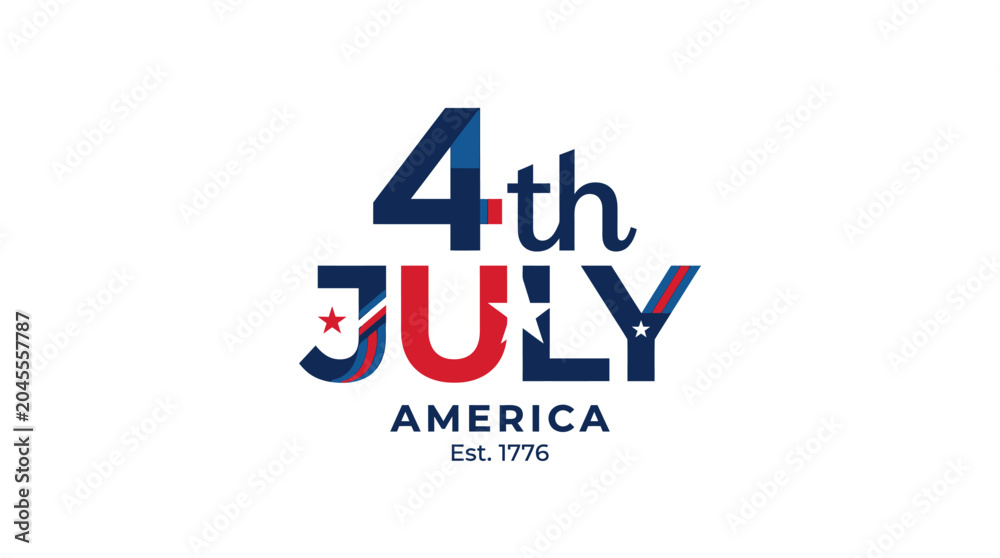 Obraz premium 4th of July America Est 1776 Typography Logo Design