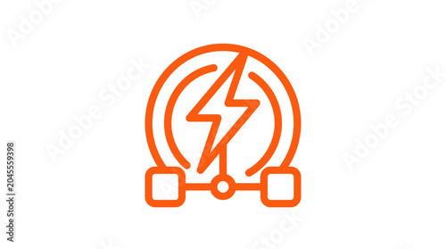 Tapety artystyczne Electric Energy Symbol - Lightning Bolt Icon in Circle