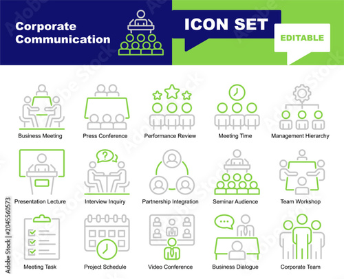 Tableau sur toile Corporate Communication icon set