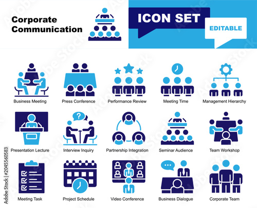 Tableau sur toile Corporate Communication icon set