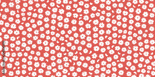 

Abstract seamless red wallpaper texture featuring a vintage polka dot pattern with decorative hearts for a festive Christmas or Valentine backdrop illustration
