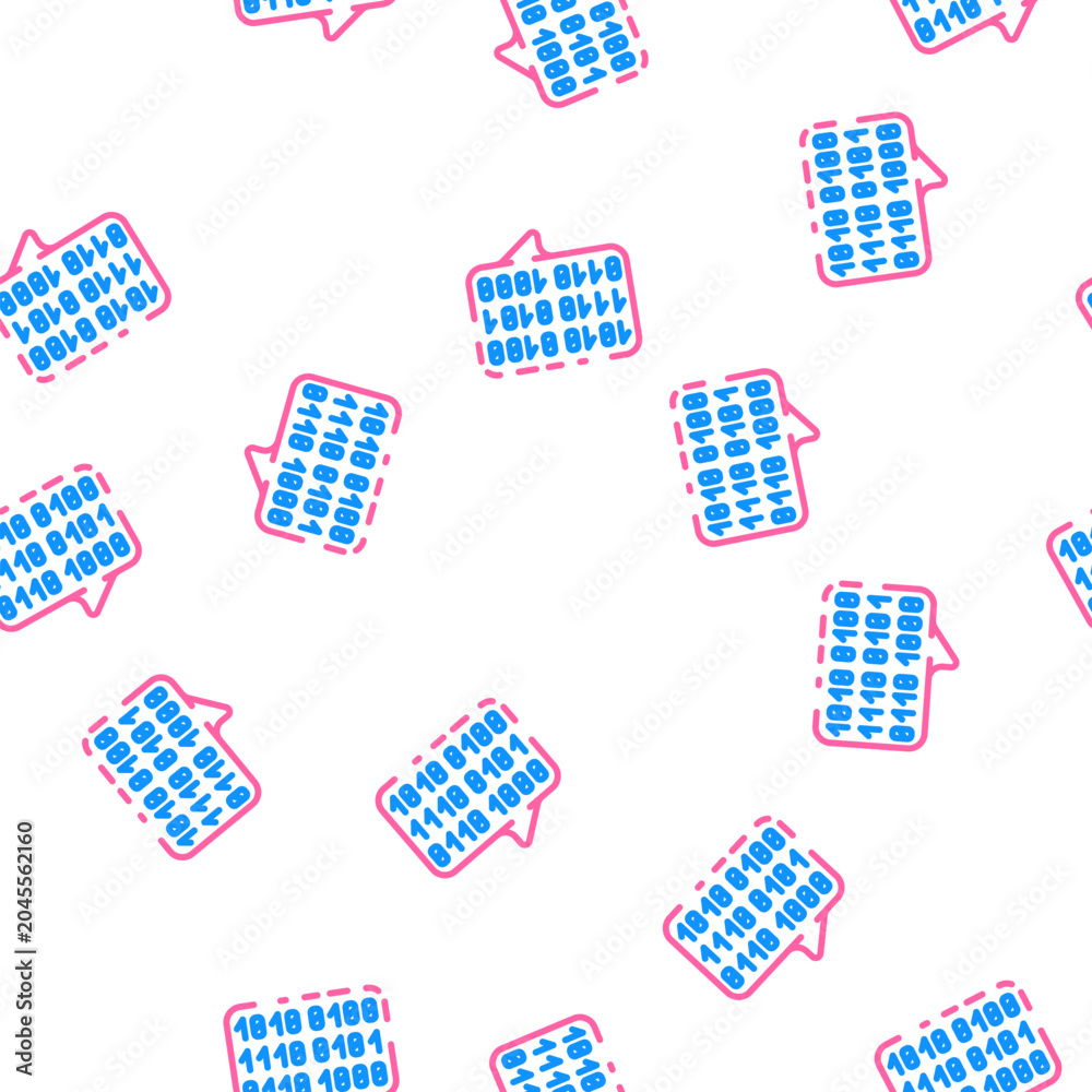 Fototapeta premium digital conversation vector seamless pattern digital conversation sign illustration