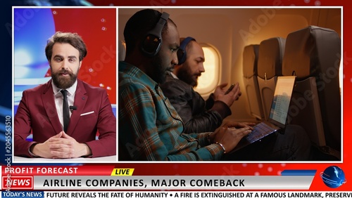 Photos Presenter shows news about airlines and commercial flights making a comeback before holiday season