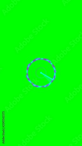 Green Background with Blue Dotted Circle and Line