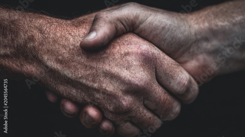 Warm Golden Tone Close Up Business Handshake, Professional Deal and Partnership Agreement Photography