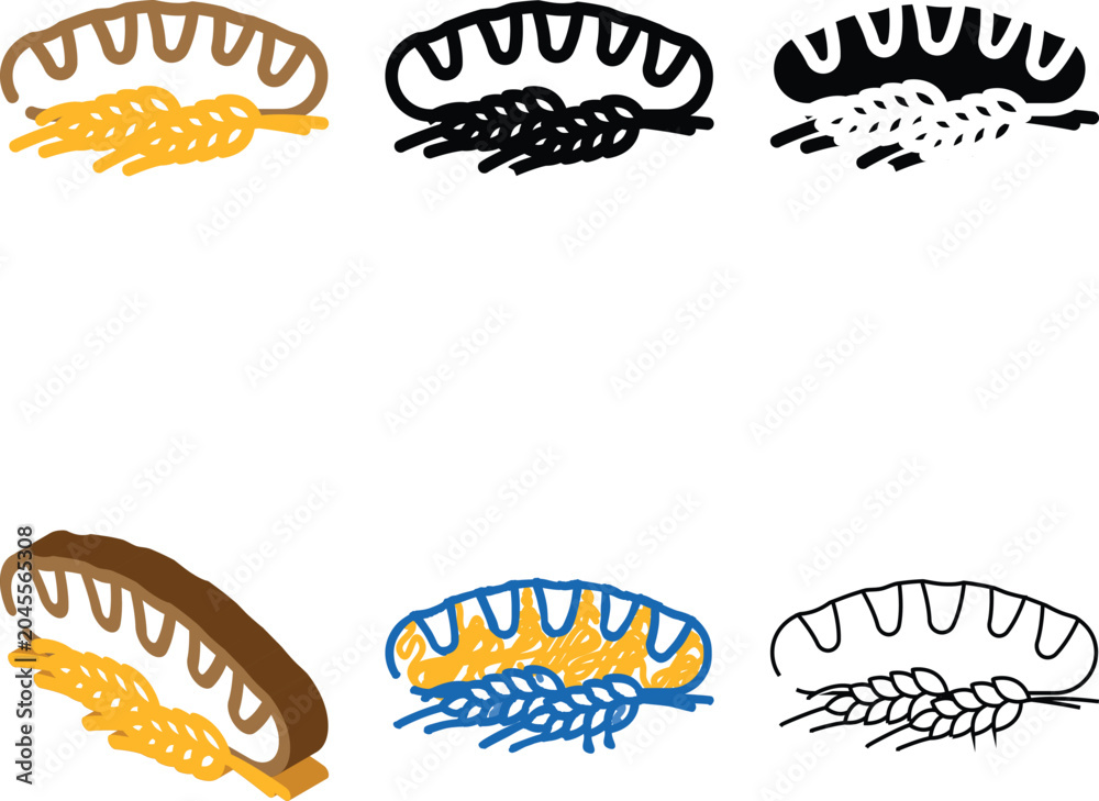Obraz premium bread wheat ears color icon vector. bread wheat mix ears sign. isolated symbol illustration