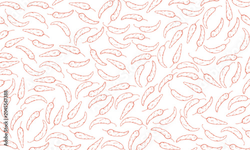 Obraz na plátne Doodle Chili Seamless Pattern