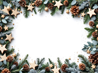 Minimal Christmas Corner Borders with Winter Botanical Decorations