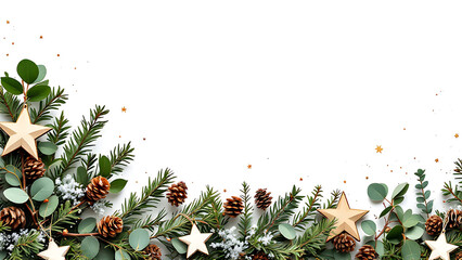 Minimal Christmas Corner Borders with Winter Botanical Decorations