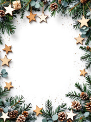 Minimal Christmas Corner Borders with Winter Botanical Decorations
