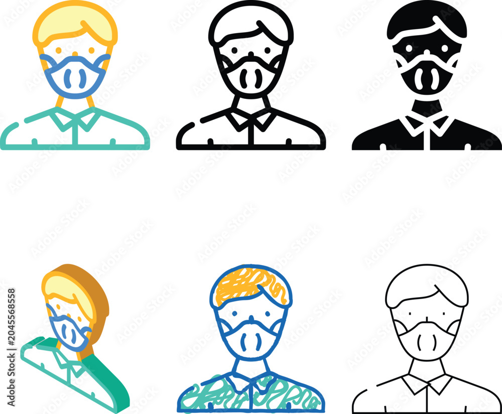Fototapeta premium facial protective designs mask color icon vector. facial protective mask sign. isolated symbol illustration