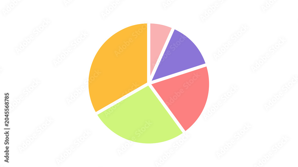 Fototapeta premium Pie Chart Vector Illustration for Business Data Analysis and Financial Statistics Visualization