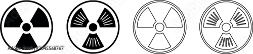 Radiation warning symbols in solid and outline styles