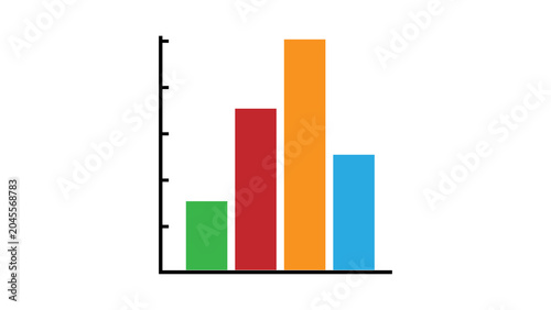 Business Bar Chart Illustration for Data Analysis and Financial Growth Performance Metrics