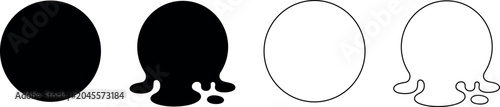 Fotografie Solid and melting circle icons in black and white