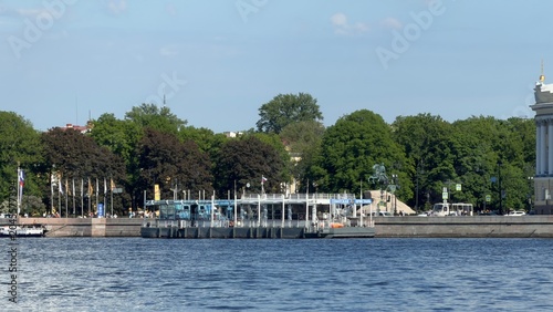 Fotografie Senate Pier on Neva River embankment in Saint Petersburg
