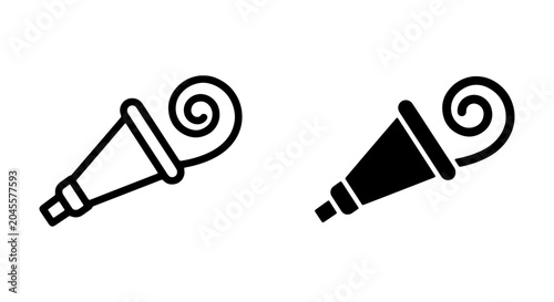 Foto Party Blower Icons, Celebration Noise Makers, Festive Horns, Fun Party Supplies