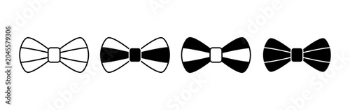Tableau sur toile Four bow ties displayed in a row with varying black fill patterns